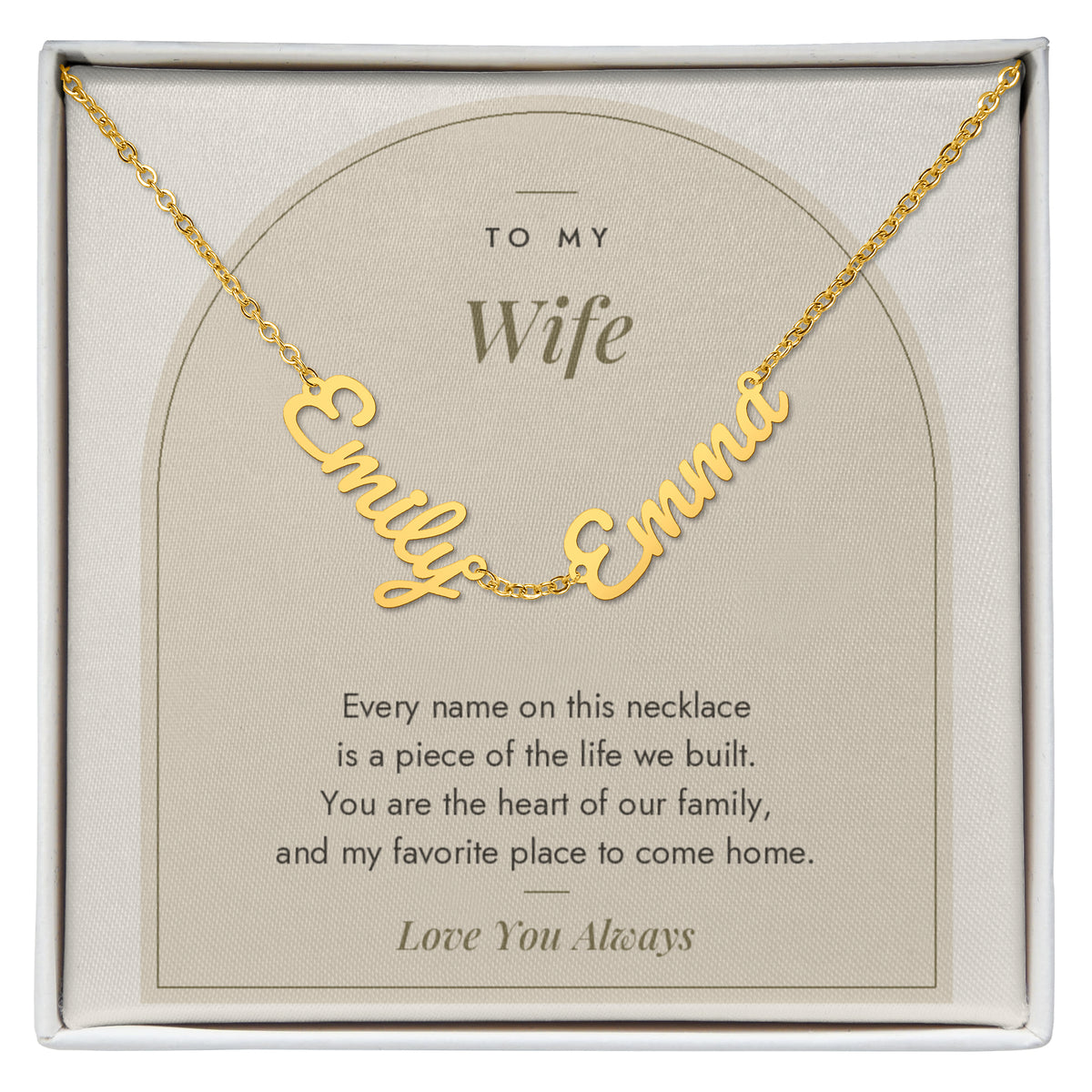 Multiple Name Necklace for Wife with personalized name charms, image 7