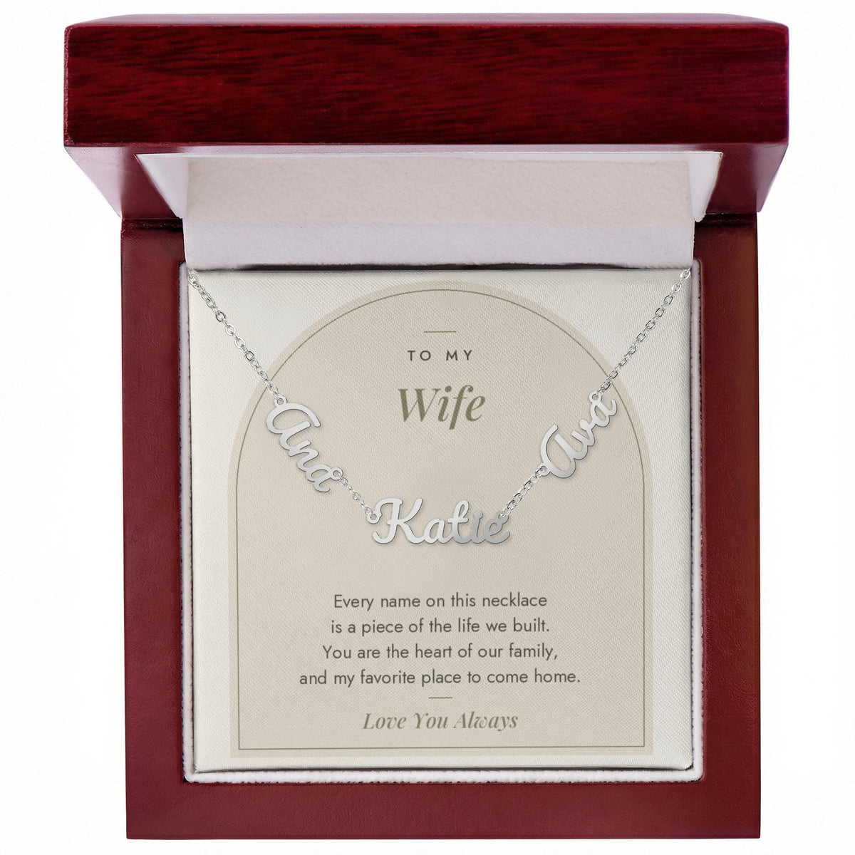 Multiple Name Necklace for Wife with personalized name charms, image 9