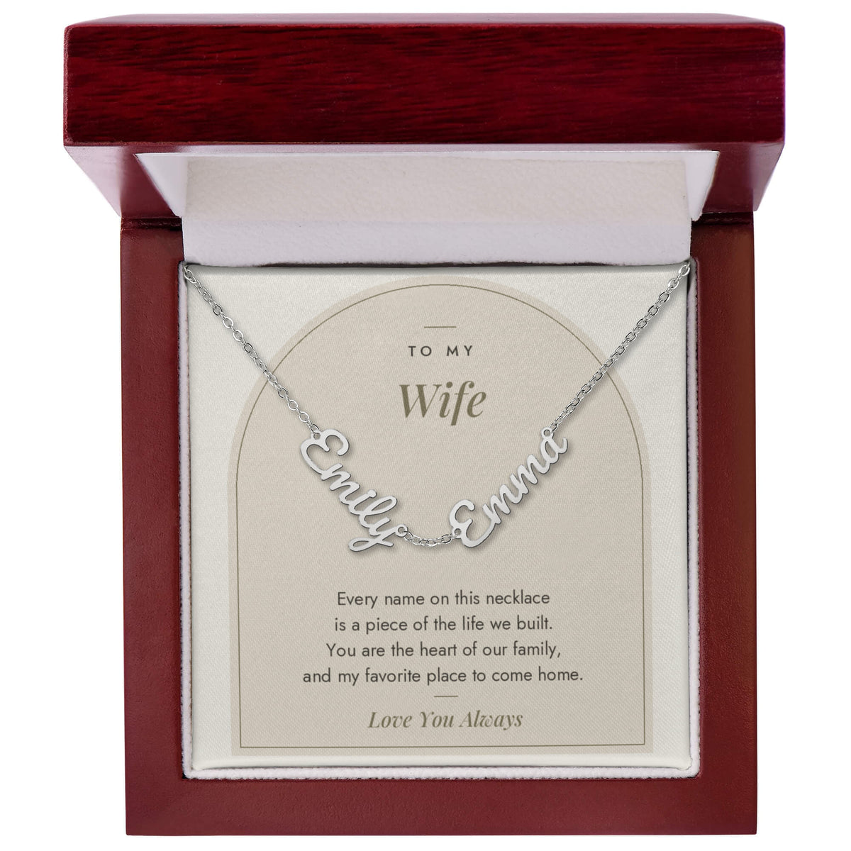 Multiple Name Necklace for Wife with personalized name charms, image 10