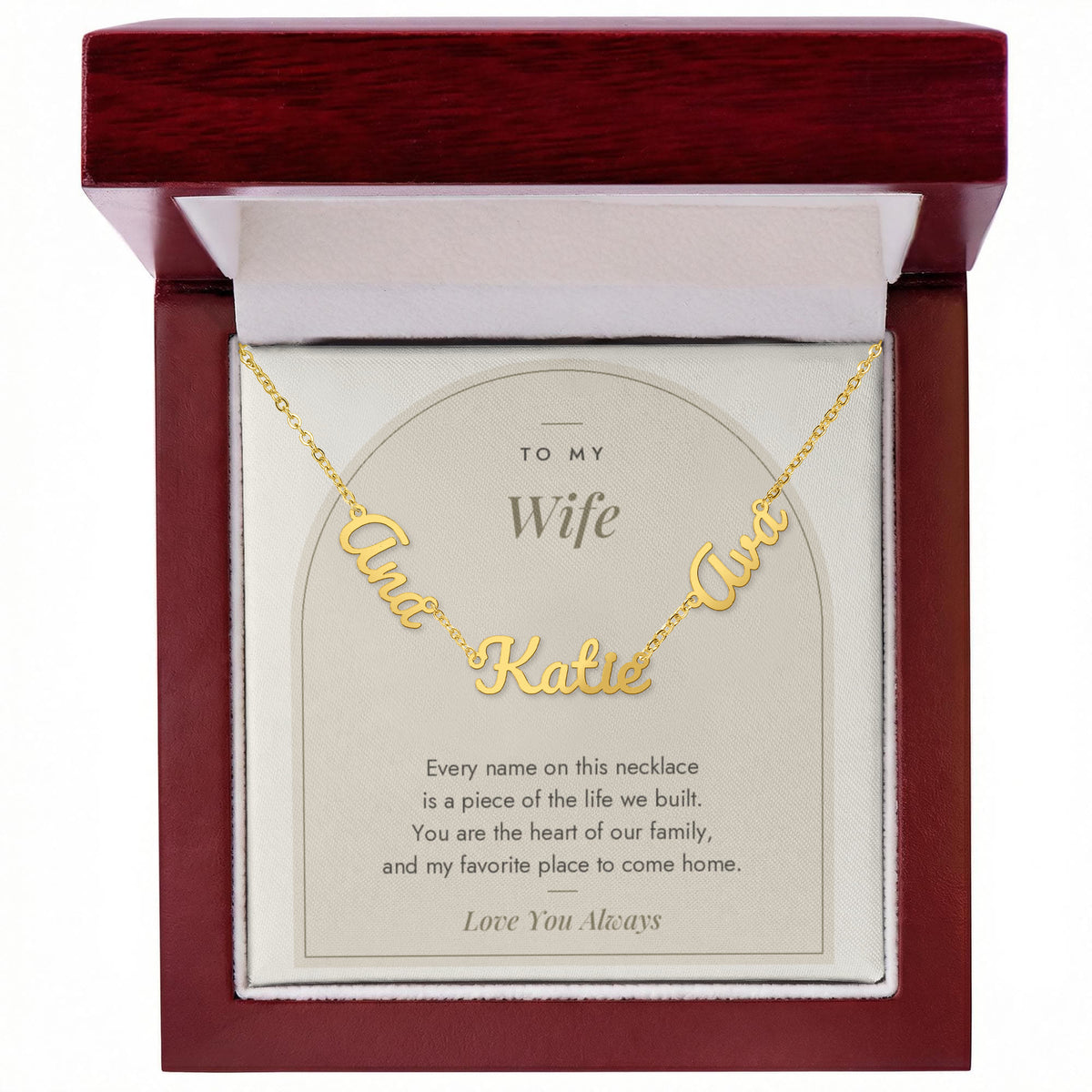 Multiple Name Necklace for Wife with personalized name charms, image 11