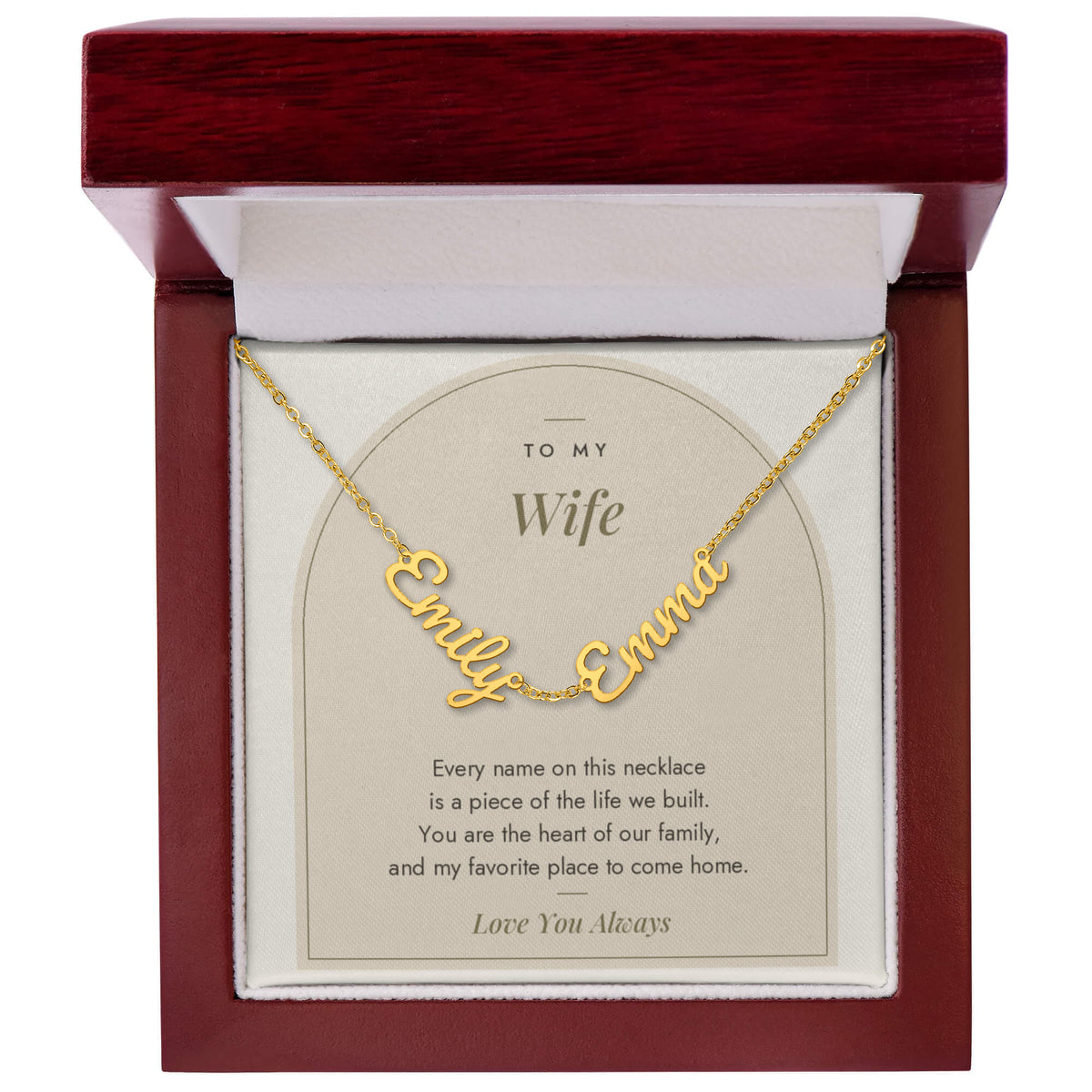 Multiple Name Necklace for Wife with personalized name charms, image 12