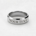 Men's custom engraved ring, polished stainless steel band