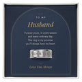 Men's engraved ring for Husband, polished stainless steel in To My Husband message card box