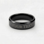 Men's engraved ring for Son, black plated band
