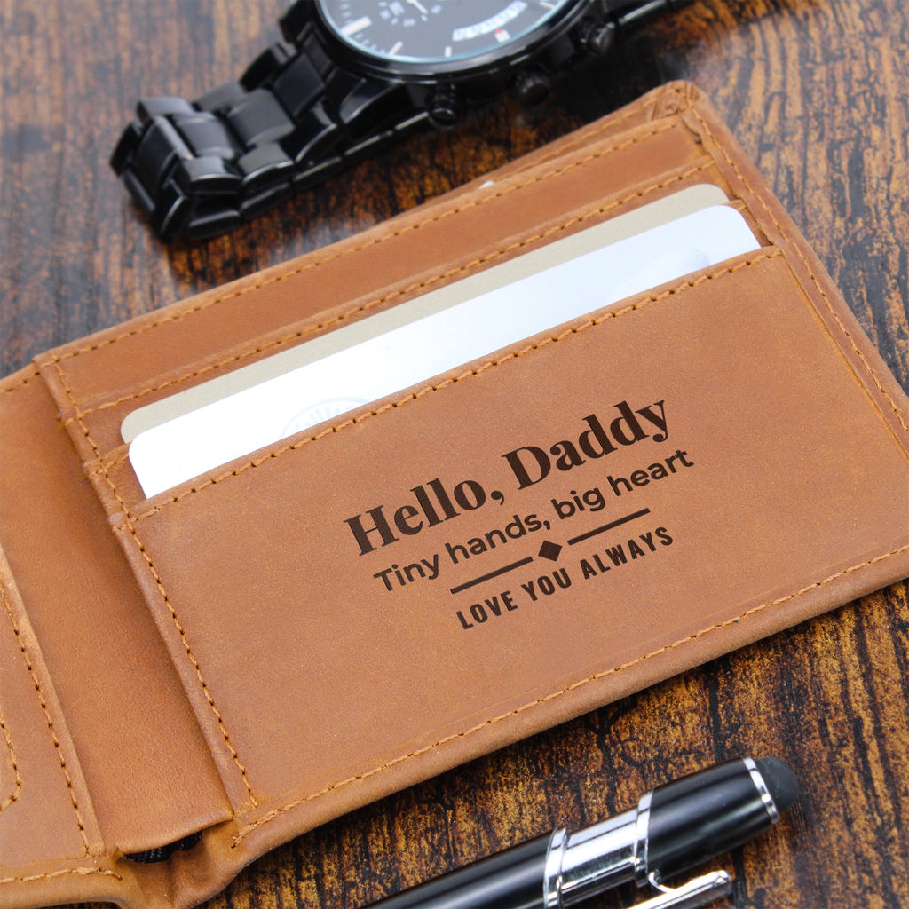 Engraved Leather Wallet for New Dad – new dad gift, image 2