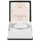 Polished stainless steel engraved cuff bracelet for mom with To My Mom message card in standard gift box