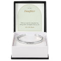 Polished stainless steel engraved cuff bracelet for daughter with To My Daughter message card in standard gift box