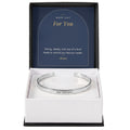 Polished stainless steel men's custom engraved cuff bracelet with Made Just For You message card in standard gift box