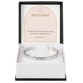 Polished stainless steel engraved cuff bracelet for best friend with To My Best Friend message card in standard gift box