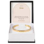 18K yellow gold finish engraved cuff bracelet for mom with To My Mom message card in standard gift box