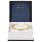 18K yellow gold finish men's custom engraved cuff bracelet with Made Just For You message card in standard gift box