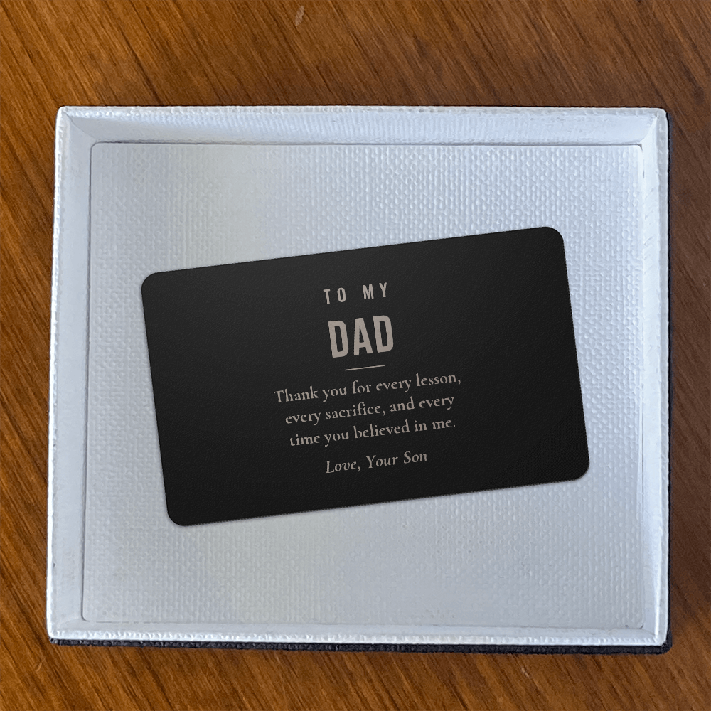 Engraved Wallet Card for Dad – Thank You for Every Lesson