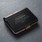Engraved metal wallet card for him, Joshua 1:9 gift detail