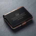 Engraved metal wallet card for girl dad gift detail