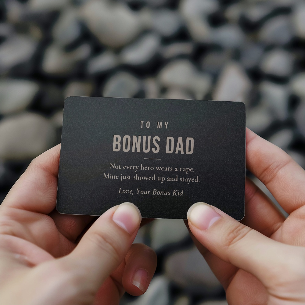 Engraved Wallet Card for Bonus Dad – Not Every Hero Wears a Cape