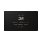 Engraved Wallet Card for Son – Be Brave, Be Kind