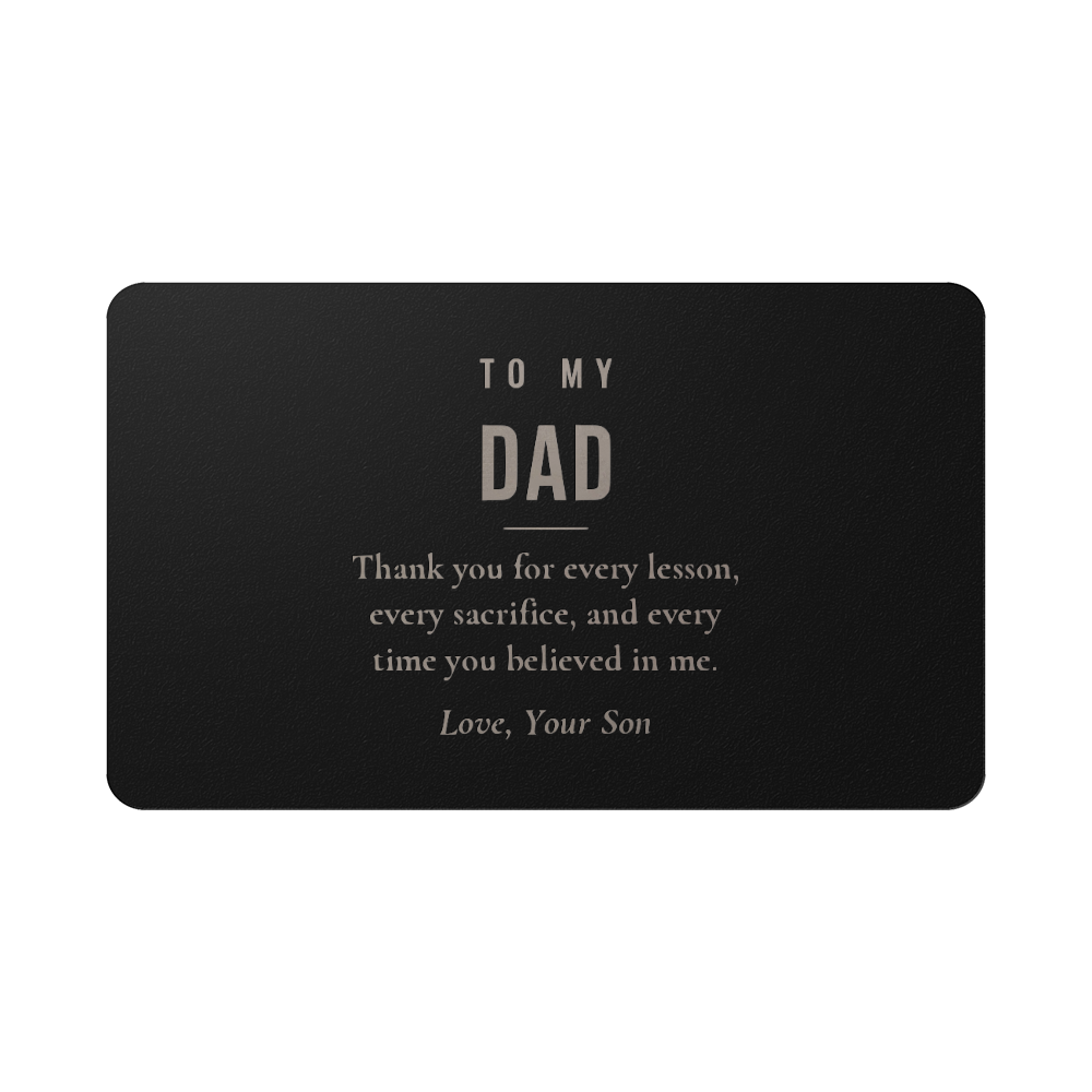 Engraved Wallet Card for Dad – Thank You for Every Lesson