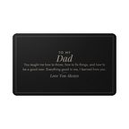 Engraved metal wallet card for boy dad held in hand