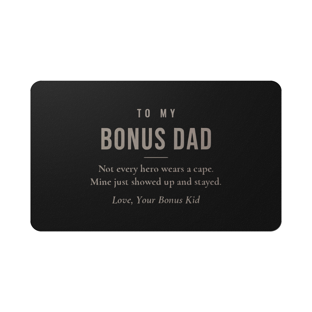 Engraved Wallet Card for Bonus Dad – Not Every Hero Wears a Cape