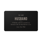 Engraved Wallet Card for Husband – My Favorite Road Led Me to You