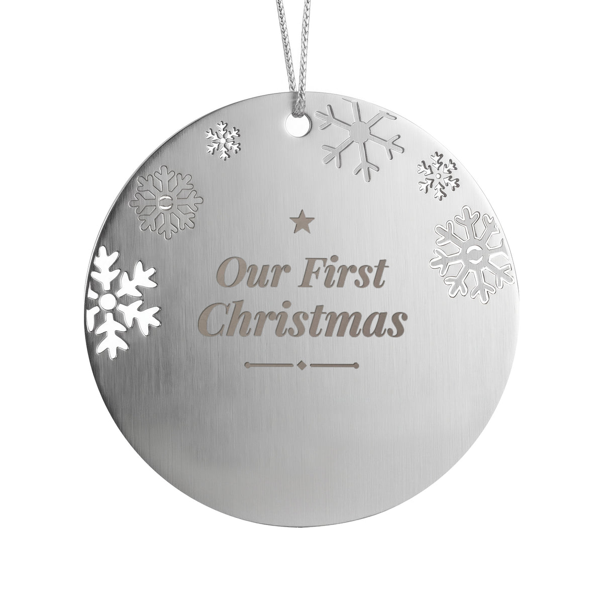Our First Christmas 2026 Engraved Ornament – Double Sided Keepsake – product photo 1