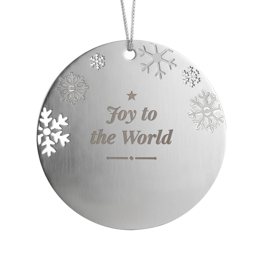 Joy to the World Engraved Ornament – Double Sided Christmas Keepsake – product photo 1