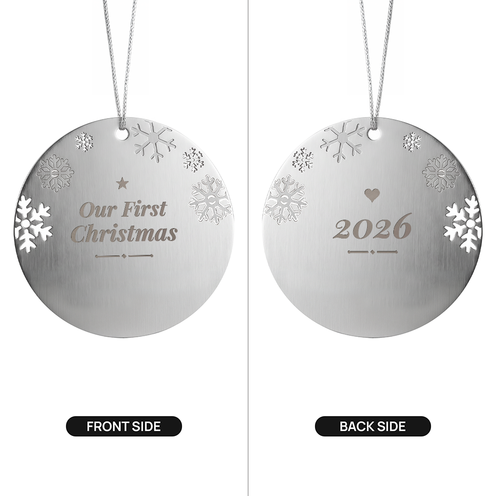Our First Christmas 2026 Engraved Ornament – Double Sided Keepsake – product photo 2