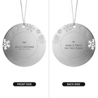 Merry Christmas from Our Family ornament, front and back sides
