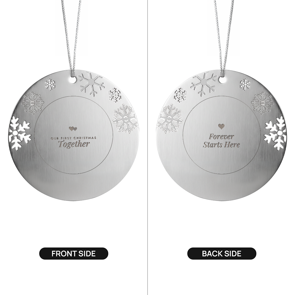 Our First Christmas Together ornament, front and back sides