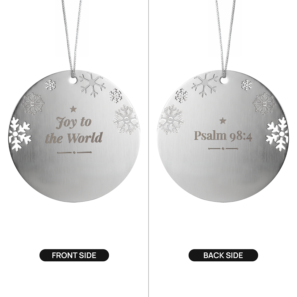 Joy to the World Engraved Ornament – Double Sided Christmas Keepsake – product photo 2