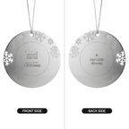 Baby's First Christmas ornament for girl, front and back sides