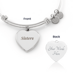 Personalized Sister Heart Bangle – Engraved Sisters Gift – product photo 1