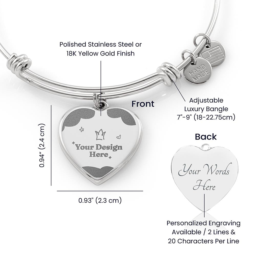 Personalized Engraved Heart Bangle for Daughter – Always My Girl
