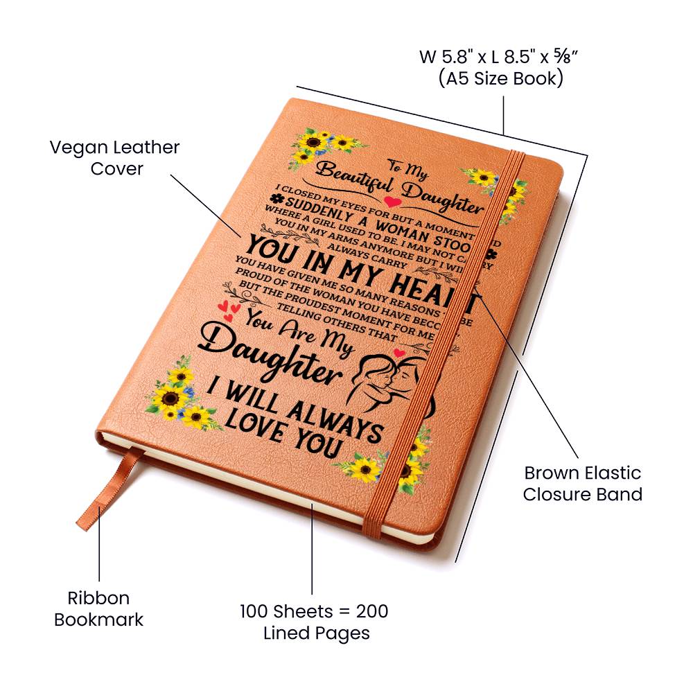 To My Daughter – Proud – Leather Journal