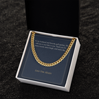 Gold Cuban link chain for husband in gift box with My Hole in One golf message card