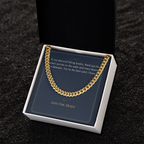 Gold Cuban link chain for dad in gift box with Best Catch I Know fishing message card
