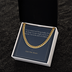 Gold Cuban link chain for husband in gift box with fishing buddy message card