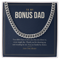 Cuban link chain for Bonus Dad, stainless steel on card
