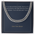 Stainless steel Cuban link chain for dad on Best Catch I Know fishing message card