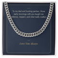 Stainless steel Cuban link chain for dad on What Really Matters hunting message card