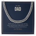 Cuban link chain for Dad, stainless steel on card