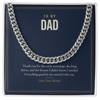 Cuban link chain for Dad, stainless steel on card