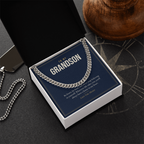 Cuban link chain for Grandson, stainless steel in standard box