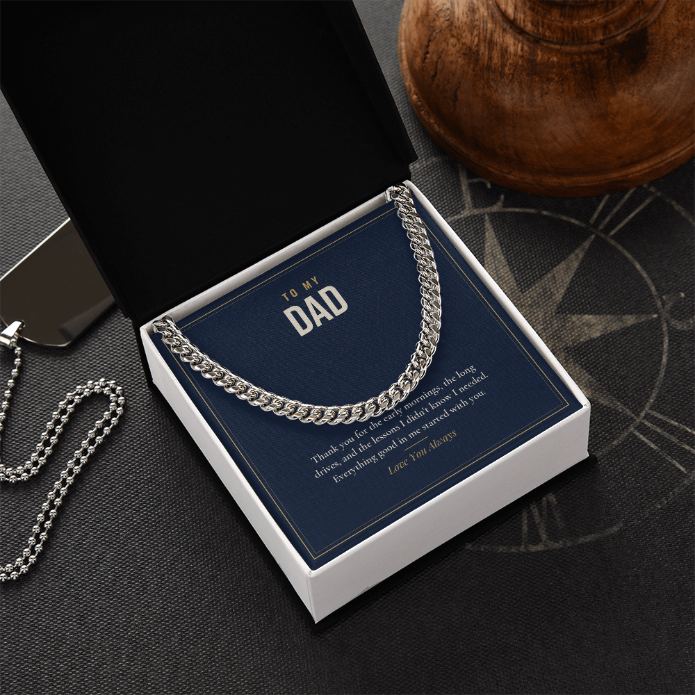 Cuban link chain for Dad, stainless steel in standard box
