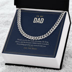 Cuban link chain for Dad, stainless steel in standard box on fur