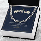 Cuban link chain for Bonus Dad, stainless steel in standard box on fur