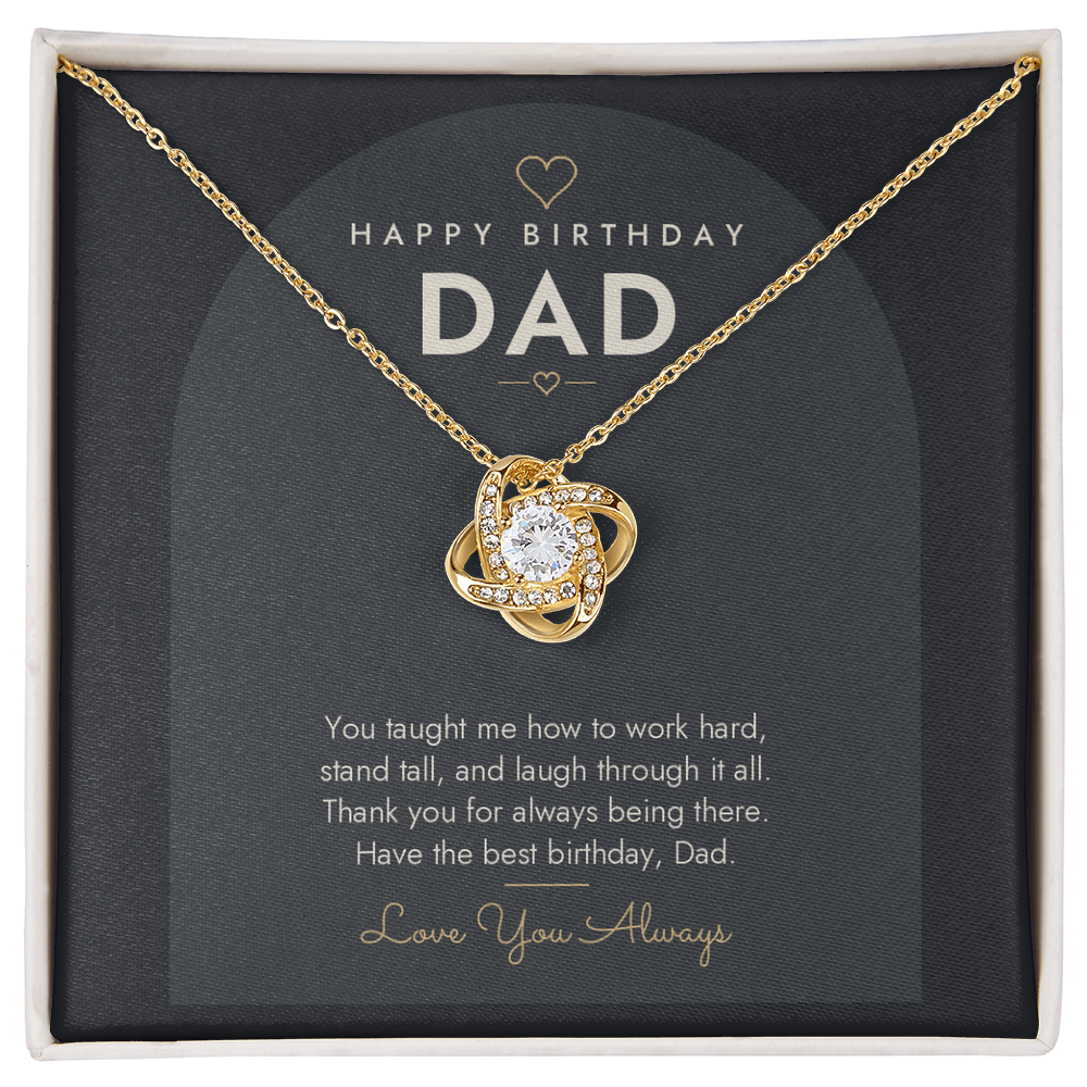 Birthday Love Knot Necklace for Dad – Modern Card