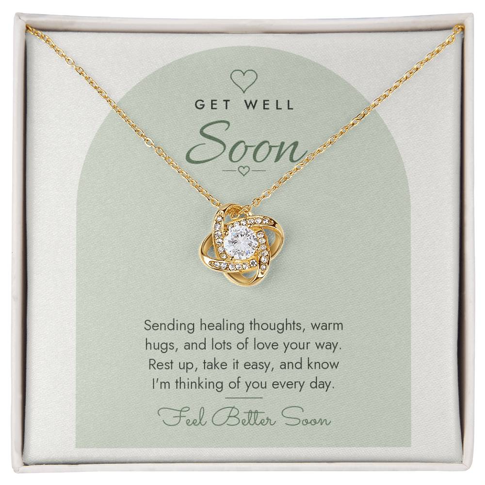 Get Well Soon Love Knot Necklace – Modern Card