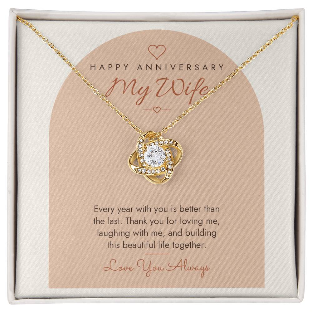 Anniversary Love Knot Necklace for Wife – Modern Card