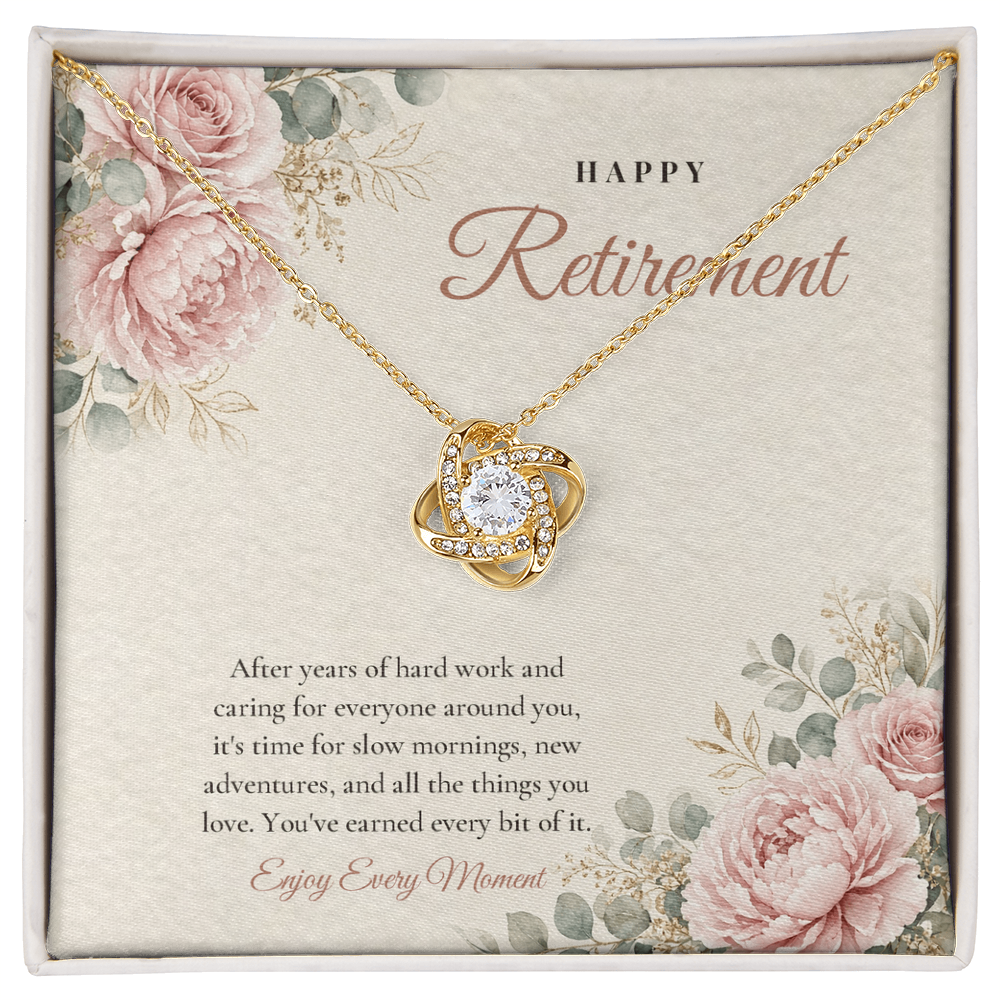 Retirement Love Knot Necklace for Her